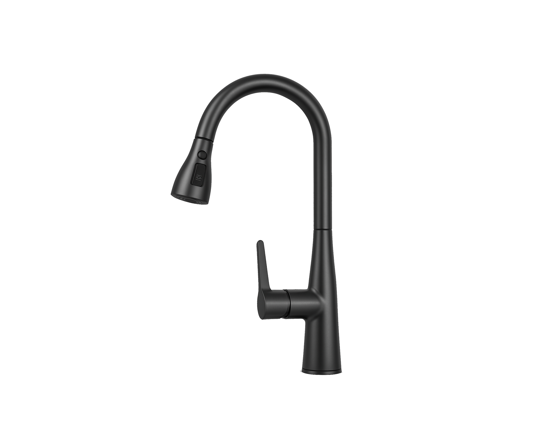 MONOMANDO DE FREGADERO DE CUELLO ALTO CON CABEZAL EXTRAÍBLE Y SELECTOR DE FLUJO FRONTAL EN ACABADO NEGRO MATE FOLGVEX