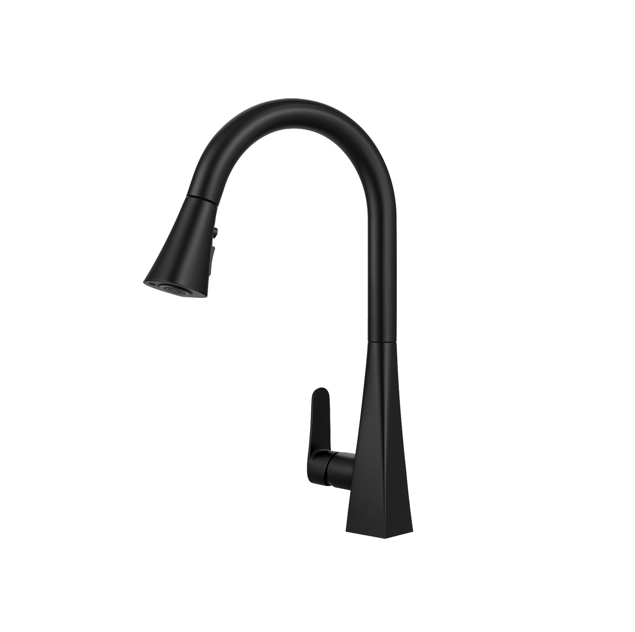 MONOMANDO DE FREGADERO CON CABEZAL EXTRAÍBLE Y ARCO ALTO GIRATORIO 360° EN ACABADO NEGRO MATE FOLGVEX