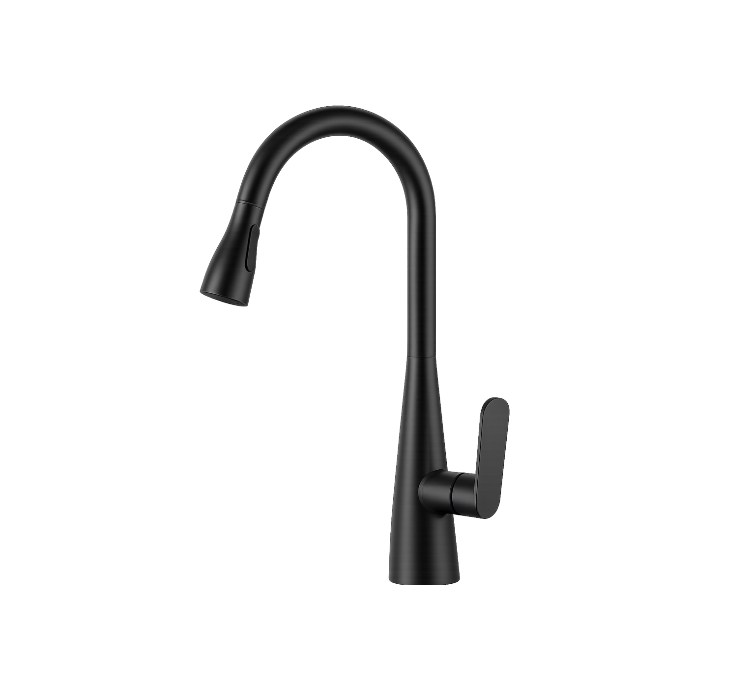 MONOMANDO DE FREGADERO DE ARCO ALTO CON CABEZAL FUNCIONAL Y ACABADO NEGRO MATE FOLGVEX