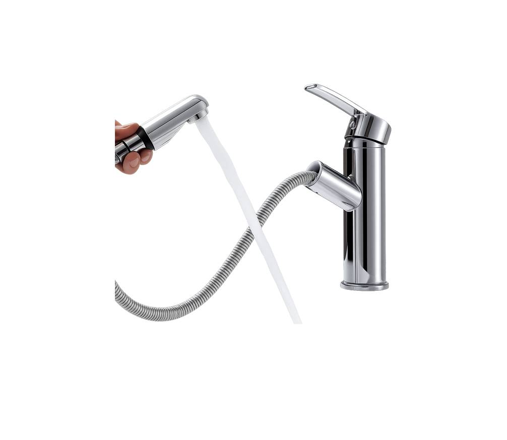 MONOMANDO PARA LAVABO CON ROCIADOR EXTRAÍBLE FOLGVEX – CROMO