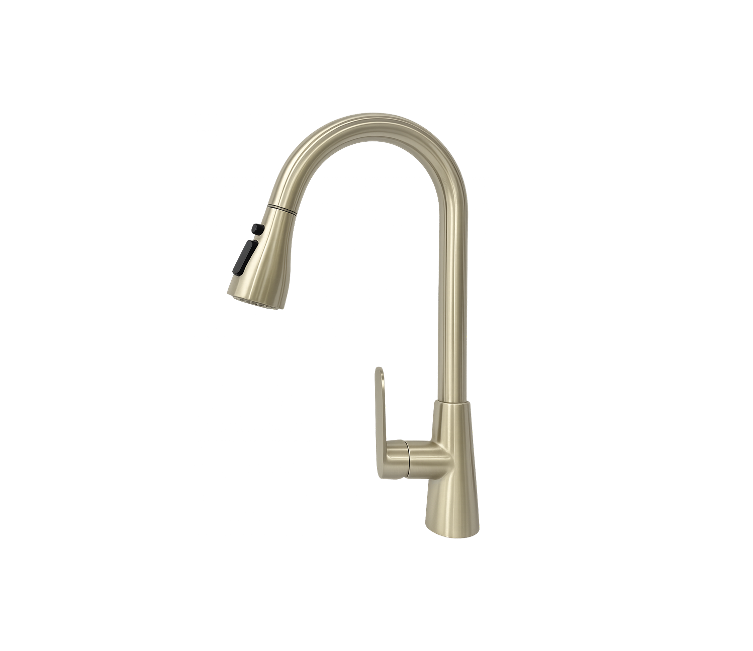 MONOMANDO DE FREGADERO CON CABEZAL EXTRAÍBLE Y ARCO ALTO GIRATORIO 360° EN ACABADO DORADO CEPILLADO FOLGVEX