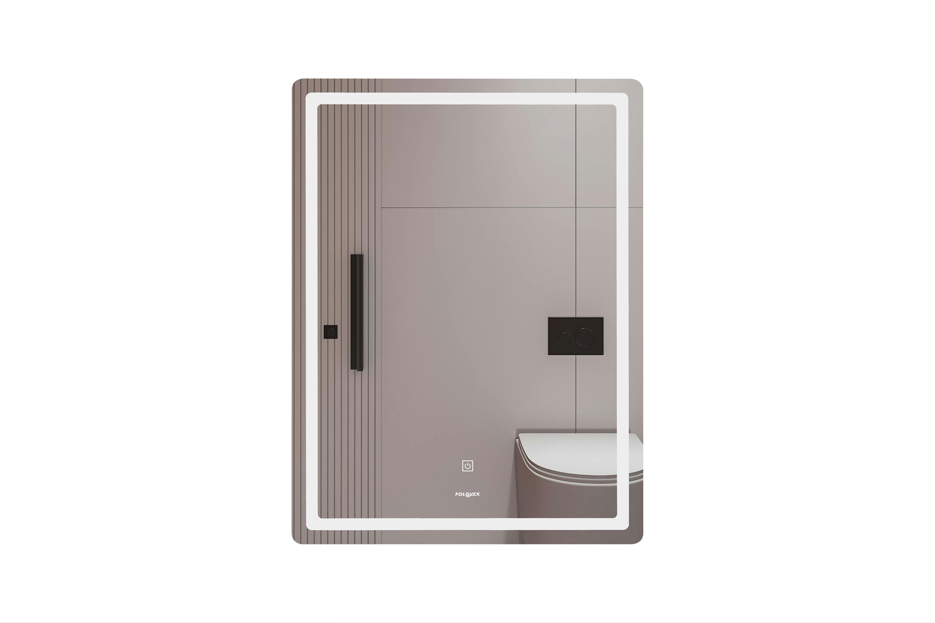 Espejo Rectangular con LED 80 × 60 cm, 3 Temperaturas de Luz e Intensidad Regulable FOLGVEX®