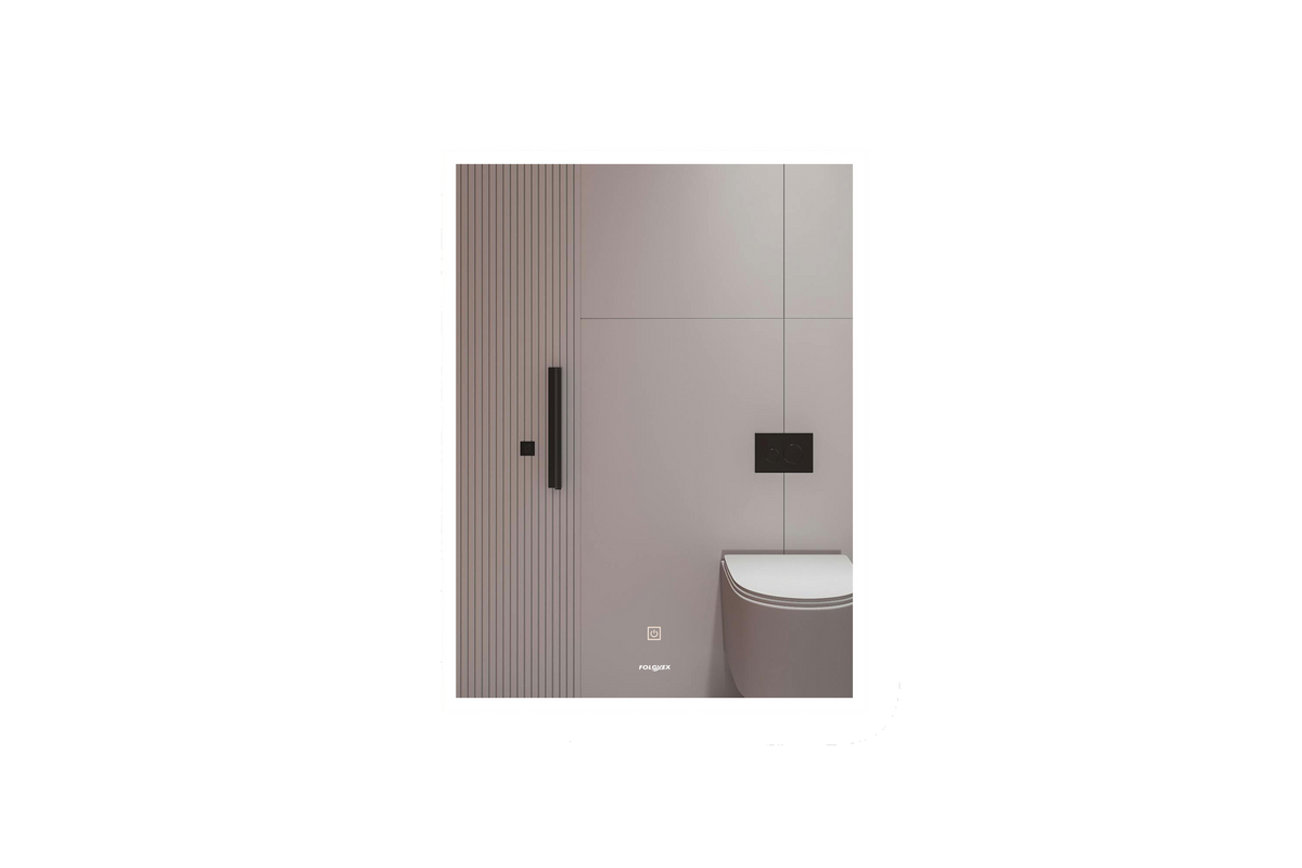 Espejo Rectangular con LED 60 × 80 cm, Sistema Touch, 3 Temperaturas de Luz, Intensidad Regulable y Marco Blanco FOLGVEX®