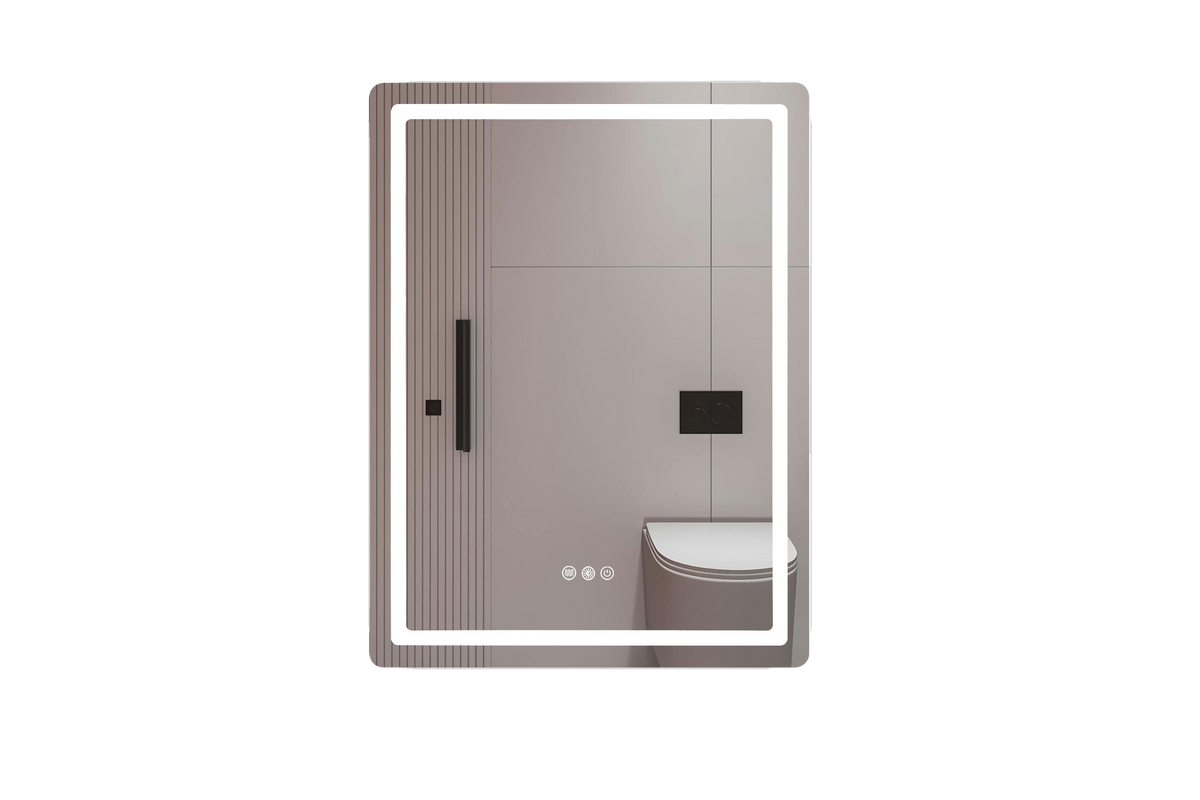 Espejo Rectangular Vertical con LED 60 × 80 cm, Sistema Touch, Antivaho, 3 Temperaturas de Luz y Retroiluminación RGB FOLGVEX®