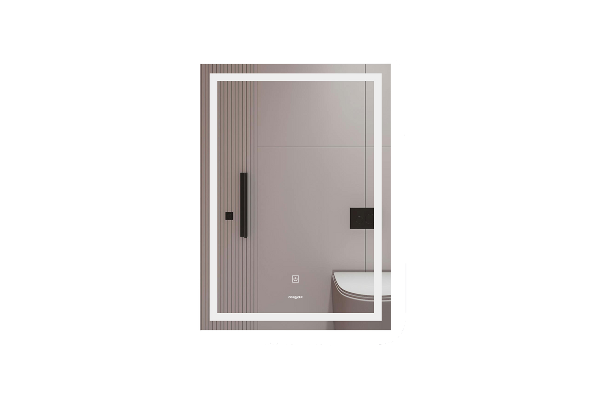 Espejo Rectangular con LED 50 × 70 cm, Sistema Touch, 3 Temperaturas de Luz e Intensidad Regulable FOLGVEX®