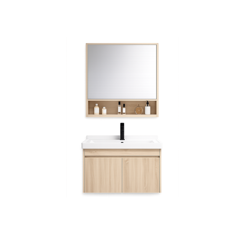 Mueble para Baño Flotante con Lavabo y Espejo con Estante 61 cm | FOLGVEX