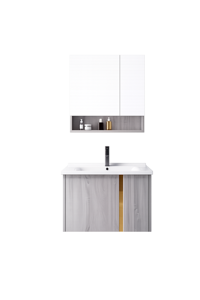 Mueble para Baño Flotante con Lavabo y Espejo con Estante 61 cm | FOLGVEX
