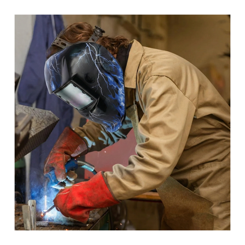 CARETA ELECTRÓNICA PARA SOLDAR | DISEÑO RAYOS AZULES - FOLGTOOLS